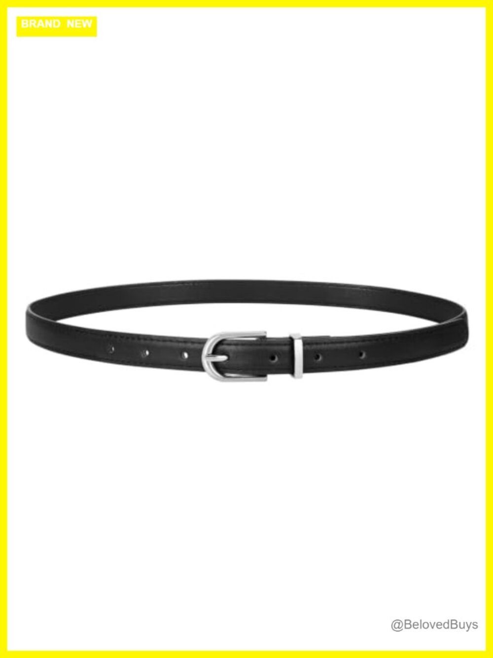 Womens Skinny Faux Leather Belt Thin Waist Belt with Metal Buckle for Jeans